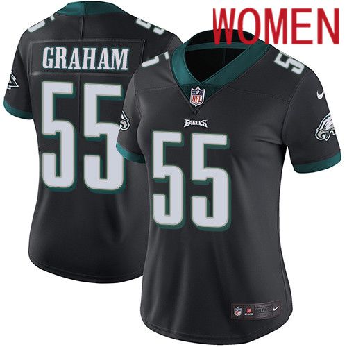 Women Philadelphia Eagles 55 Brandon Graham Nike Black Vapor Limited NFL Jersey
